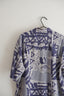 Azure Blue Printed Silk