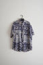 Azure Blue Printed Silk