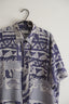 Azure Blue Printed Silk