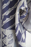 Azure Blue Printed Silk